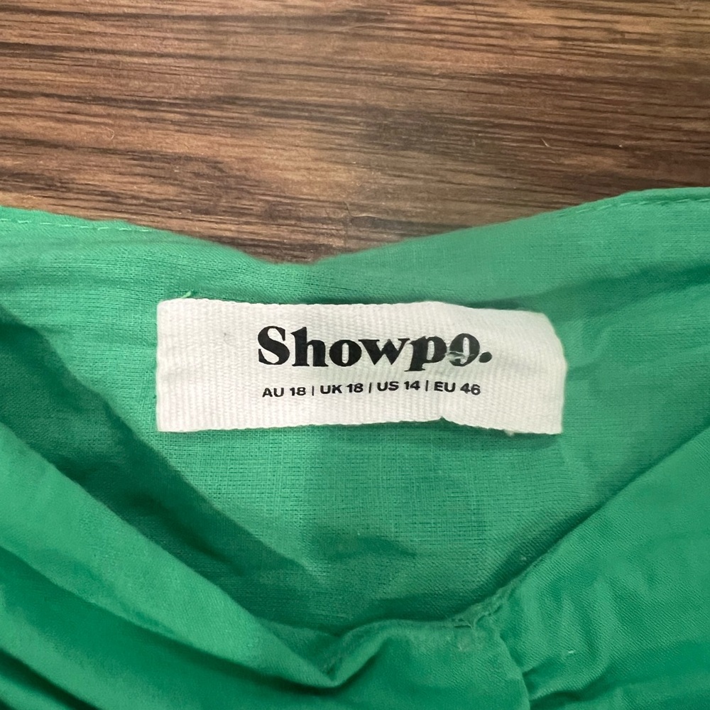 Showpo Women’s 14 Green Puff Sleeve Mini Babydoll Sundress - Picture 4 of 6